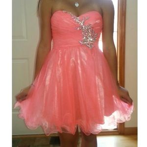 Alyce Paris Coral Homecoming Dress